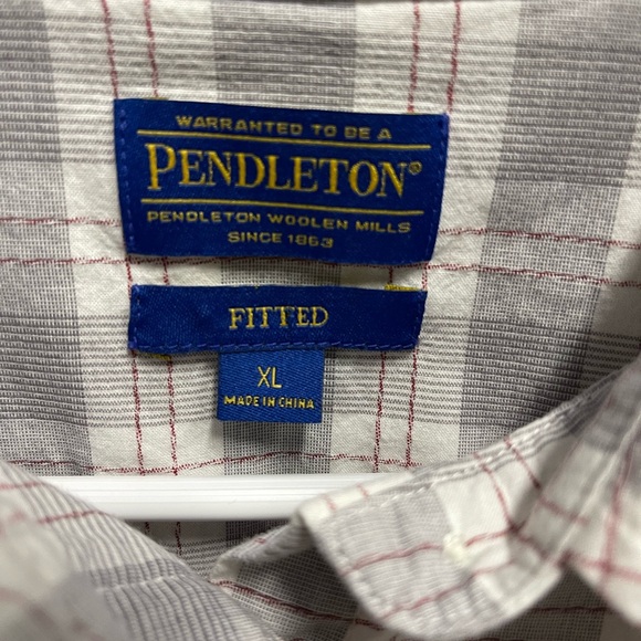 Pendleton Light Gray Plaid Casual Shirt - Picture 3 of 6